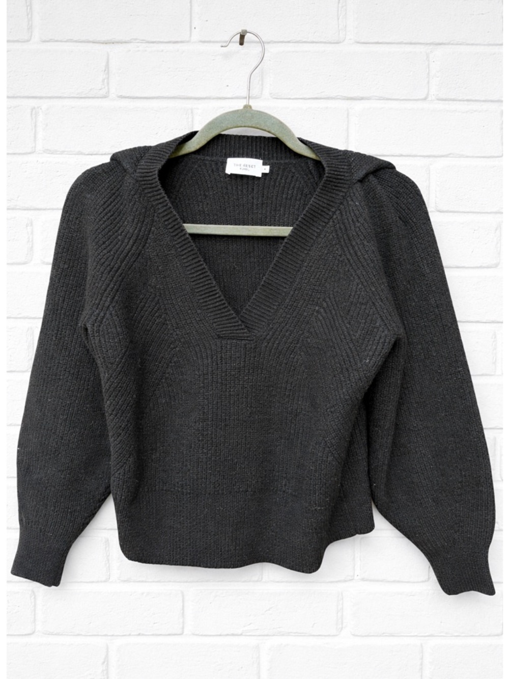 The Reset Wool Sweater R Label Black Classic Natural Fibers Boho